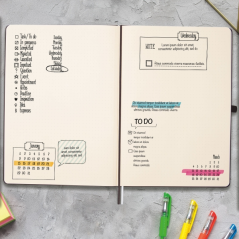 Carnet à couverture rigide Finocam Nexo - 72 feuilles - Format B5 - 176 x 250 mm - Papier crème 80 g/m² - Pochette intérieure -