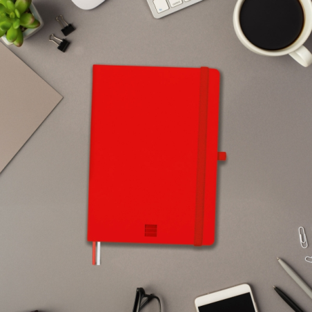 Carnet à couverture rigide Finocam Nexo - 72 feuilles - Format A5 - 148 x 210 mm - Ligné horizontalement - Papier crème 80 g/m²