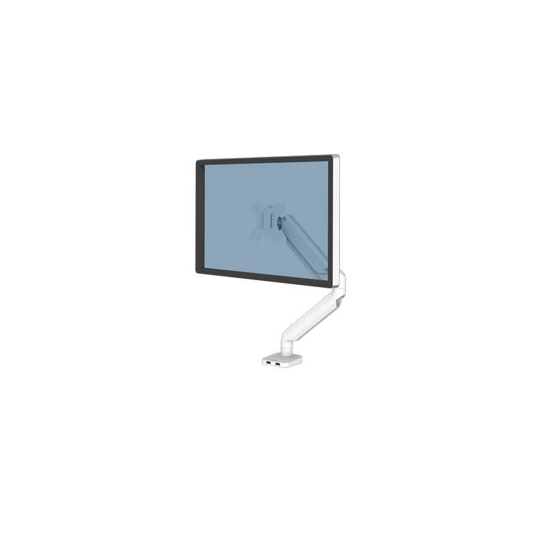 Fellowes Platinum Series Bras pour écran simple - Ressort à gaz réglable - 2 ports USB - Système de gestion des câbles - Couleur