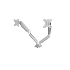 Fellowes Platinum Series Dual Monitor Arm - Jusqu'à 27" et 9kg - 2 Ports USB - Ressort à Gaz Réglable - Argent