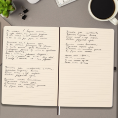 Carnet à couverture souple Finocam Nexo - 72 feuilles - Format B5 - 176 x 250 mm - Papier crème 80 g/m² - Pochette intérieure -