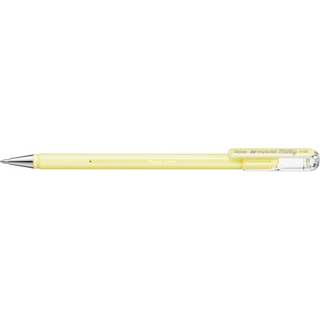 stylo gel jaune pastel Pentel