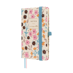 Carnet à couverture rigide Finocam Moniquilla - 72 feuilles - 90 x 150 mm - Papier crème 80 g/m² - Lisse - Pochette intérieure -