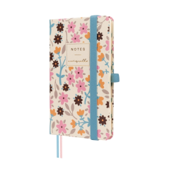 Carnet à couverture rigide Finocam Moniquilla - 72 feuilles - 90 x 150 mm - Papier crème 80 g/m² - Lisse - Pochette intérieure -