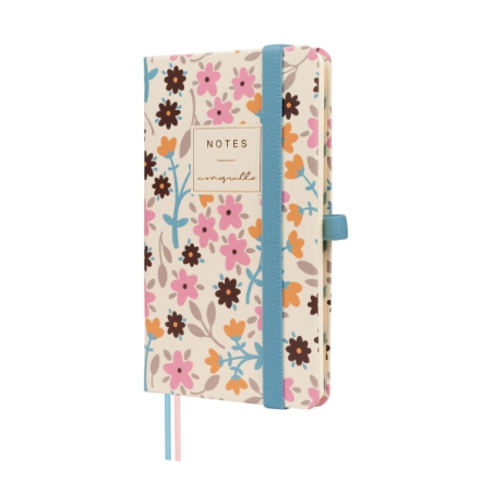 Carnet à couverture rigide Finocam Moniquilla - 72 feuilles - 90 x 150 mm - Papier crème 80 g/m² - Lisse - Pochette intérieure -