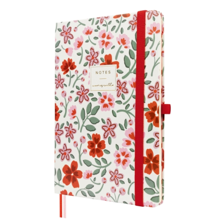 Carnet à couverture rigide Finocam Moniquilla - 72 feuilles - Format A5 - 148 x 210 mm - Papier crème 80 g/m² - Lisse - Pochette