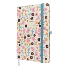 Carnet à couverture rigide Finocam Moniquilla - 72 feuilles - Format A5 - 148 x 210 mm - Papier crème 80 g/m² - Lisse - Pochette