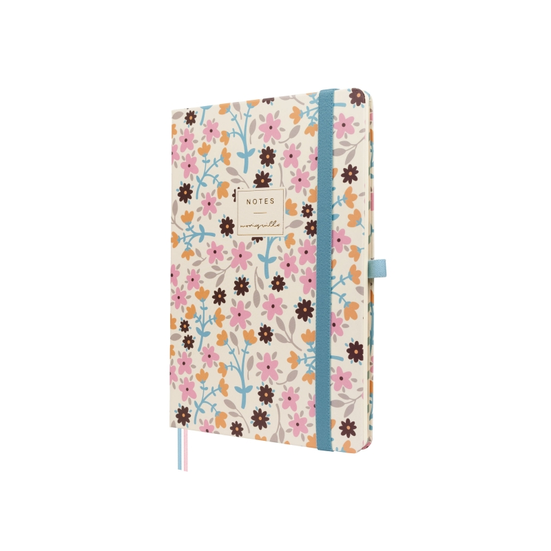 Carnet à couverture rigide Finocam Moniquilla - 72 feuilles - Format A5 - 148 x 210 mm - Papier crème 80 g/m² - Lisse - Pochette