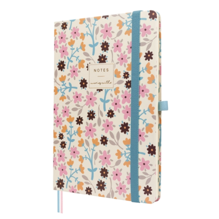 Carnet à couverture rigide Finocam Moniquilla - 72 feuilles - Format A5 - 148 x 210 mm - Papier crème 80 g/m² - Lisse - Pochette