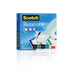 Ruban adhésif invisible Scotch - Réutilisable - 19 mm x 33 m - Transparent