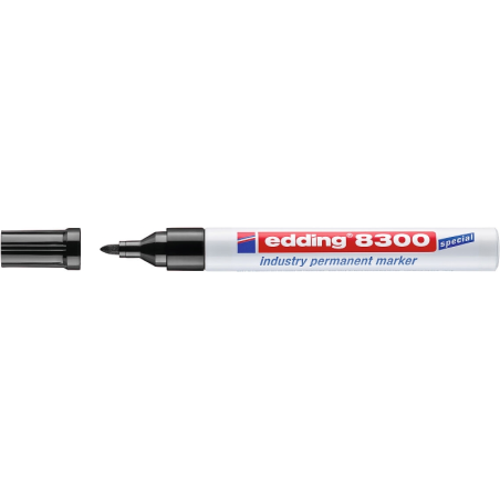 LOT de 10 Marqueur permanent industriel Edding 8300 – Pointe ronde 1,5-3 mm – Encre résistante à l'usure, aux frottements et à l