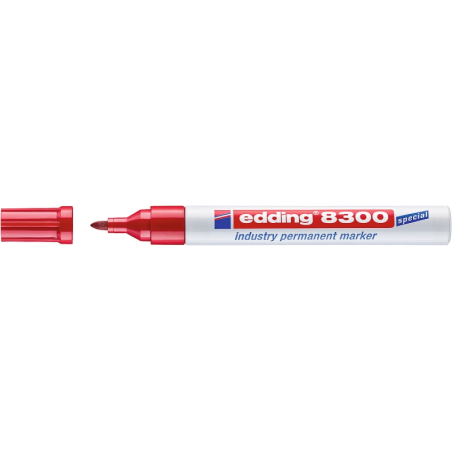 LOT de 10 Marqueur permanent industriel Edding 8300 – Pointe ronde 1,5-3 mm – Encre résistante à l'usure, aux frottements et à l