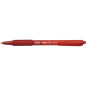 LOT de 12 Stylo à bille rétractable Bic Soft Feel - Pointe moyenne 1 mm - Corps translucide avec grip - Couleur rouge