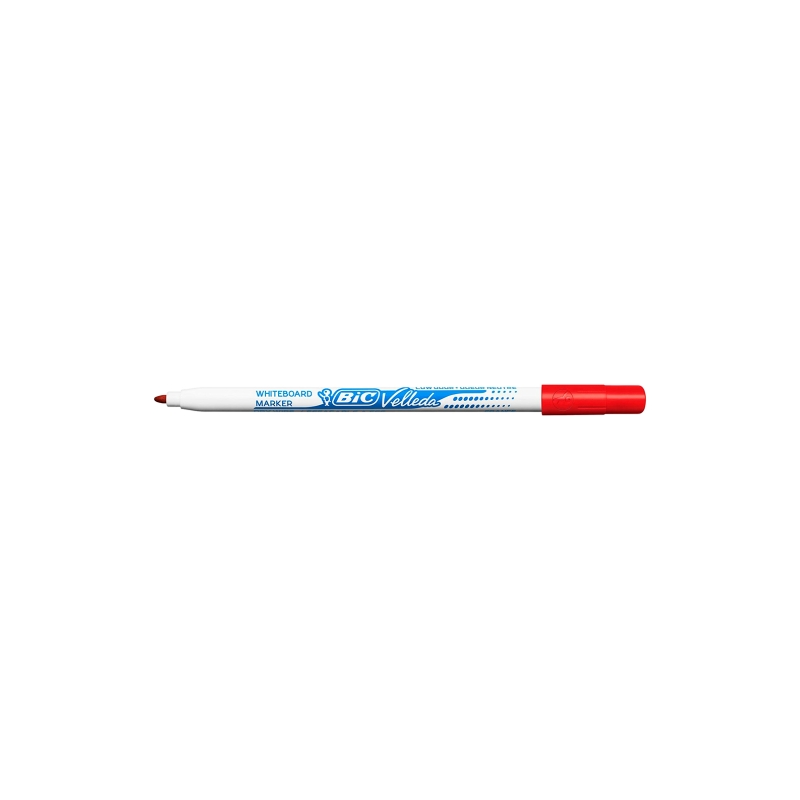 LOT de 24 Marqueur pour tableau blanc Bic Velleda 1721 - Pointe fine - Largeur de trait 1,5 mm - Effacement optimal - Rouge