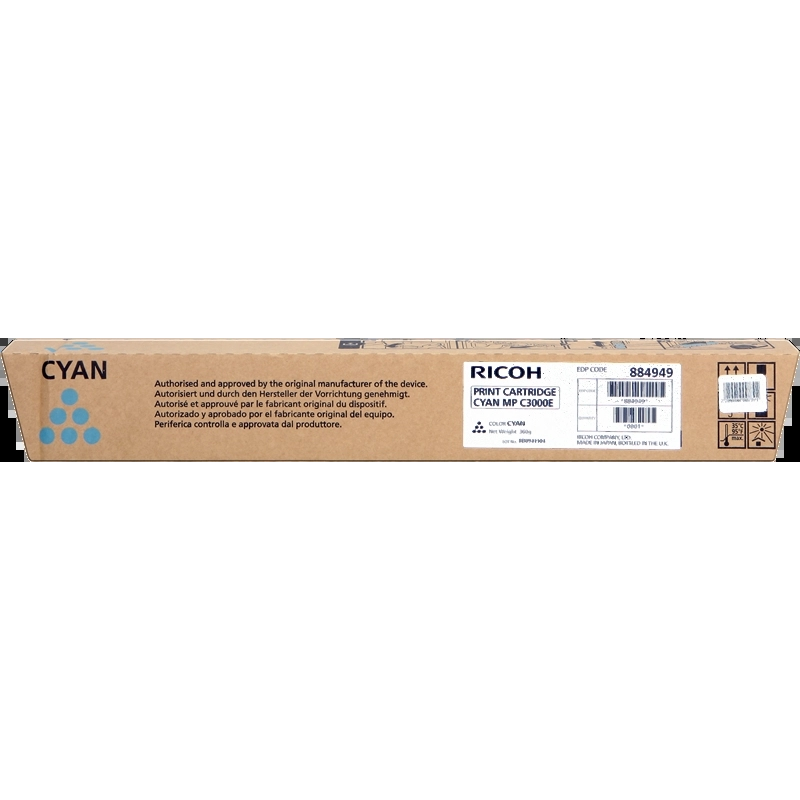 Ricoh Aficio MP-C2500/MP-C3000 Cartouche de toner cyan d'origine - 888643/888639/884949/842033