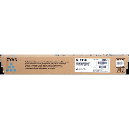 Ricoh Aficio MP-C2500/MP-C3000 Cartouche de toner cyan d'origine - 888643/888639/884949/842033