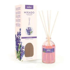 Désodorisant Prady Lavande Mikado - Bouteille en verre de 100 ml et baguettes de diffusion
