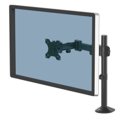 Fellowes Reflex Single Monitor Arm - Jusqu'à 8 kg - Réglable en hauteur et en profondeur - Système de gestion des câbles - Coule