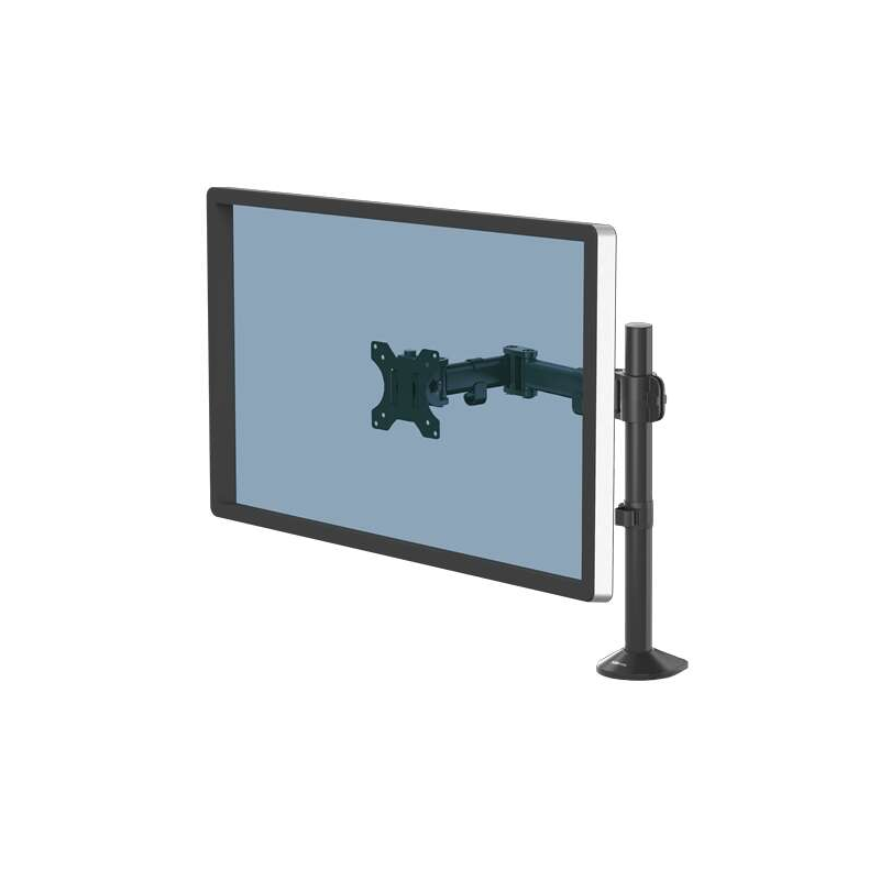 Fellowes Reflex Single Monitor Arm - Jusqu'à 8 kg - Réglable en hauteur et en profondeur - Système de gestion des câbles - Coule