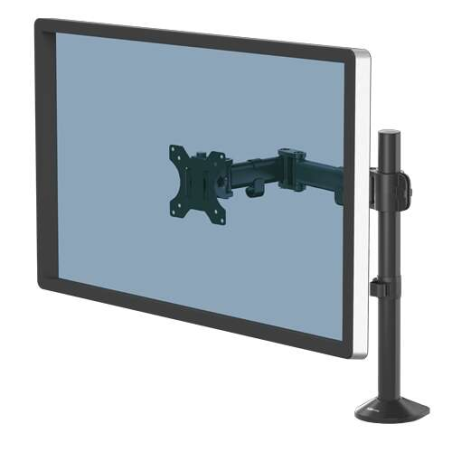 Fellowes Reflex Single Monitor Arm - Jusqu'à 8 kg - Réglable en hauteur et en profondeur - Système de gestion des câbles - Coule