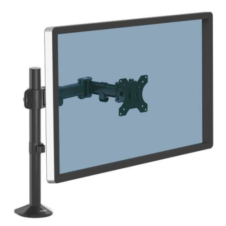 Fellowes Reflex Single Monitor Arm - Jusqu'à 8 kg - Réglable en hauteur et en profondeur - Système de gestion des câbles - Coule