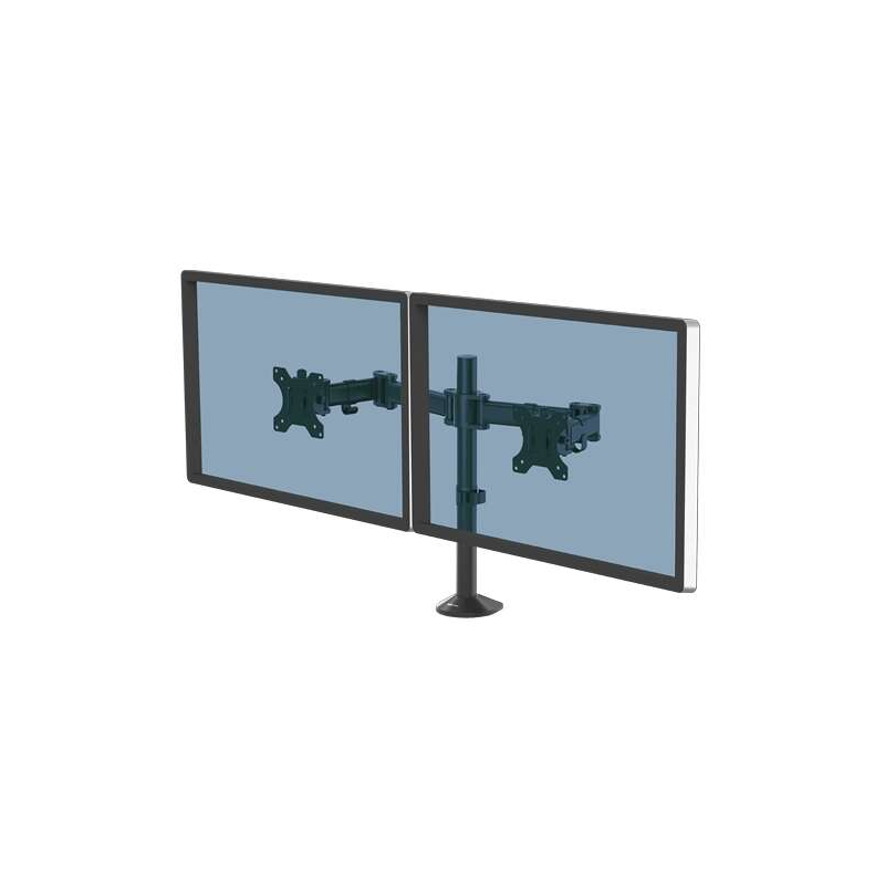 Fellowes Reflex Dual Monitor Arm - Jusqu'à 27" et 8 kg - Réglable en hauteur et en profondeur - Gestion des câbles intégrée - Co