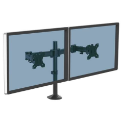 Fellowes Reflex Dual Monitor Arm - Jusqu'à 27" et 8 kg - Réglable en hauteur et en profondeur - Gestion des câbles intégrée - Co
