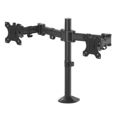 Fellowes Reflex Dual Monitor Arm - Jusqu'à 27" et 8 kg - Réglable en hauteur et en profondeur - Gestion des câbles intégrée - Co