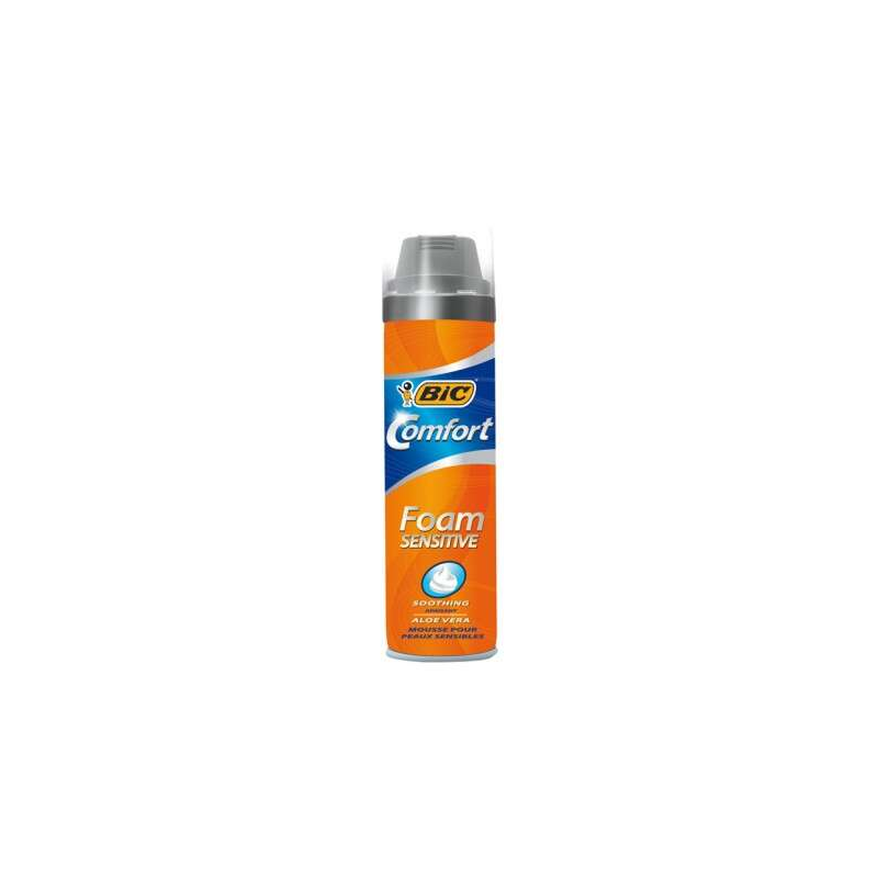 Mousse à Raser Bic Foam Sensitive Comfort - Facile à Appliquer - Contient de l'Aloe Vera - Contenance 250ml