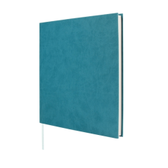 Livre d'or Finocam pour signatures - 80 feuilles - 250 x 250 mm - Papier ivoire 120 g/m² - Couverture en similicuir - Bleu