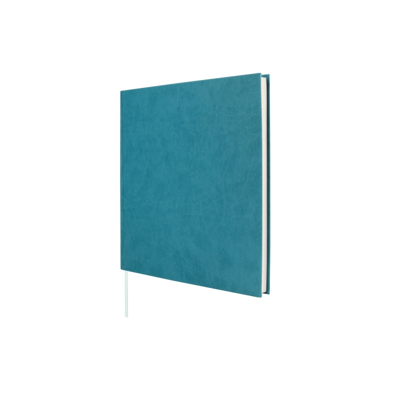 Livre d'or Finocam pour signatures - 80 feuilles - 250 x 250 mm - Papier ivoire 120 g/m² - Couverture en similicuir - Bleu