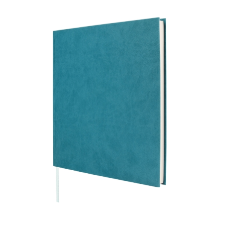 Livre d'or Finocam pour signatures - 80 feuilles - 250 x 250 mm - Papier ivoire 120 g/m² - Couverture en similicuir - Bleu