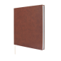 Livre d'or Finocam pour événements - 80 feuilles - 250 x 250 mm - Papier ivoire 120 g/m² - Couverture en similicuir - Marron