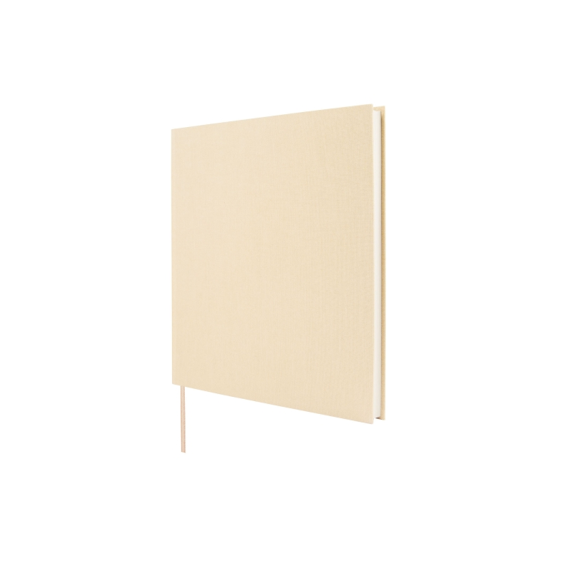 Livre d'or Finocam Jazz pour signatures - 80 feuilles - 250 x 250 mm - Papier ivoire 120 g/m² - Reliure en tissu - Couleur crème