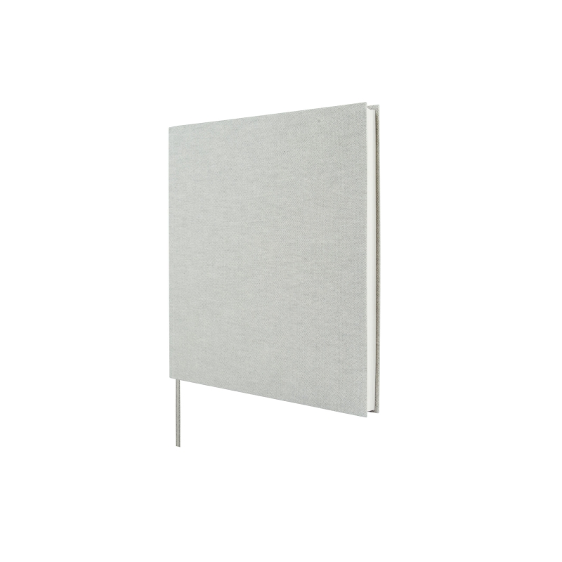 Livre d'or Finocam Jazz pour signatures - 80 feuilles - 250 x 250 mm - Papier ivoire 120 g/m² - Reliure en tissu - Gris