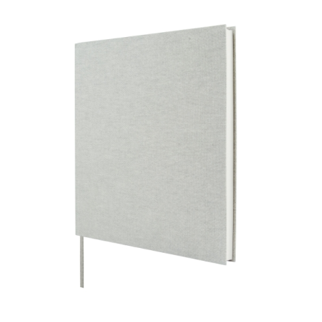 Livre d'or Finocam Jazz pour signatures - 80 feuilles - 250 x 250 mm - Papier ivoire 120 g/m² - Reliure en tissu - Gris
