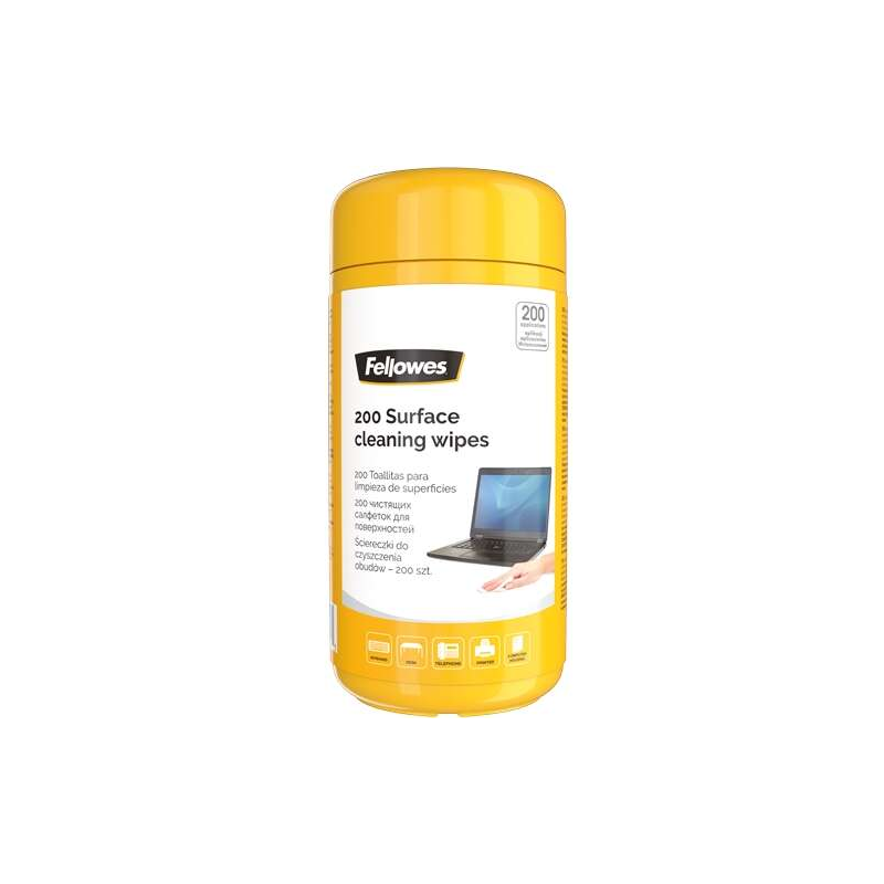 Fellowes Lot de 200 lingettes nettoyantes pour surfaces