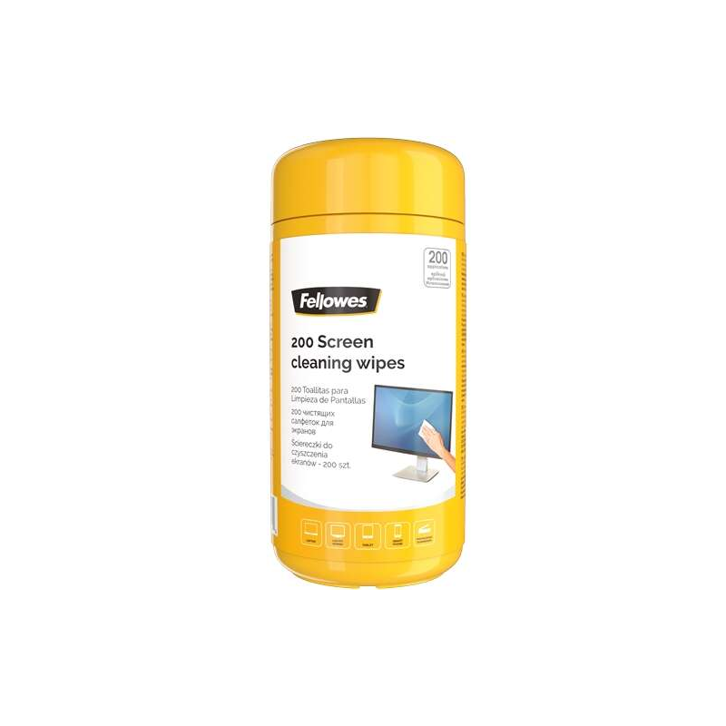 Fellowes Lot de 200 lingettes nettoyantes pour écran