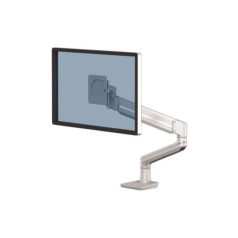 Fellowes Bras de tige pour moniteur unique - Jusqu'à 9 kg - Réglable avec ressort à gaz - Couleur argent