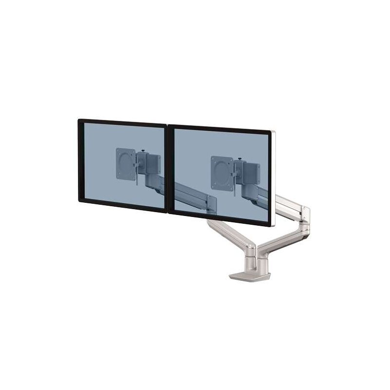 Fellowes Tallo Dual Monitor Arm - Bras pivotant à 270º - Système de ressort à gaz - Jusqu'à 9 kg - Couleur argent