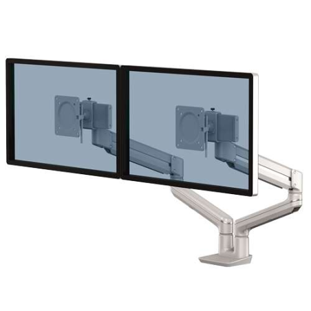 Fellowes Tallo Dual Monitor Arm - Bras pivotant à 270º - Système de ressort à gaz - Jusqu'à 9 kg - Couleur argent