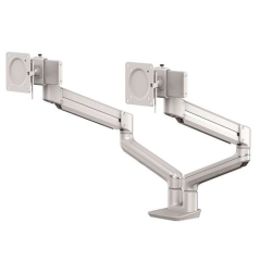 Fellowes Tallo Dual Monitor Arm - Bras pivotant à 270º - Système de ressort à gaz - Jusqu'à 9 kg - Couleur argent