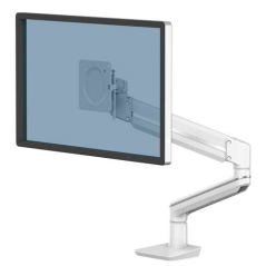 Fellowes Stem Arm for Single Monitor - Jusqu'à 9 kg - Réglable avec ressort à gaz - Couleur Blanc