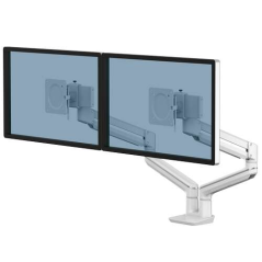 Fellowes Tallo Dual Monitor Arm - Bras pivotant à 270º - Système de ressort à gaz - Jusqu'à 9 kg - Couleur blanche