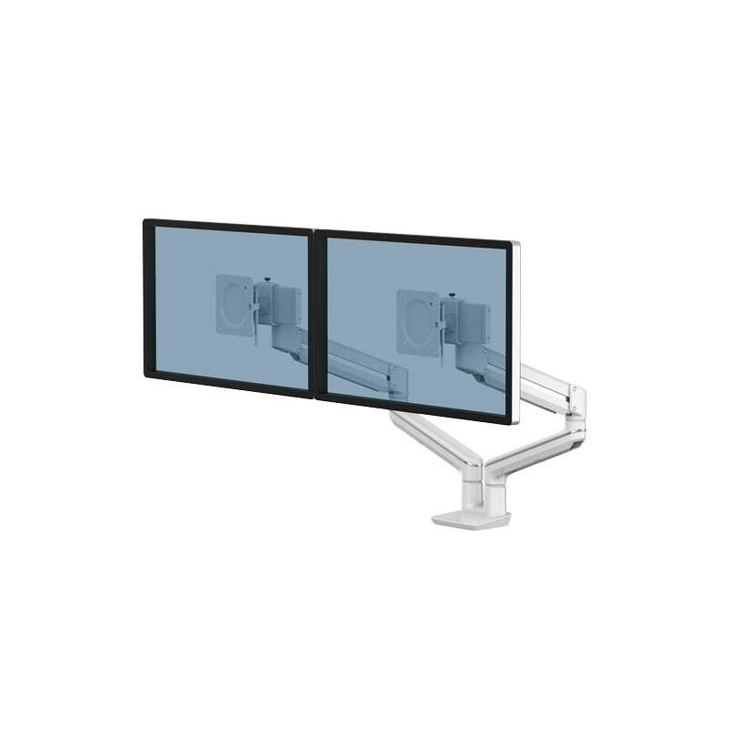 Fellowes Tallo Dual Monitor Arm - Bras pivotant à 270º - Système de ressort à gaz - Jusqu'à 9 kg - Couleur blanche