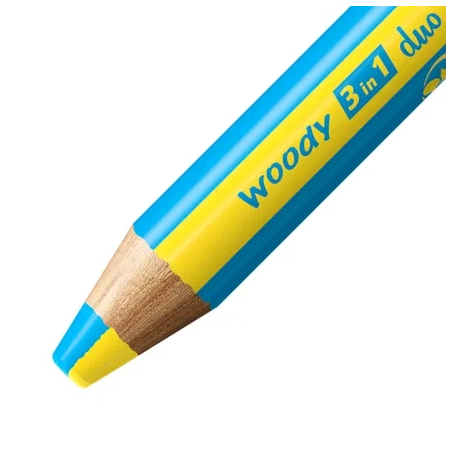 Présentoir Stabilo Woody 3-en-1 avec 48 crayons de couleur : 26 Woody 3-en-1, 8 Woody 3-en-1 Pastel et 14 Woody 3-en-1 Duo. Cray