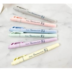 six marqueurs pastel Pentel flexibles