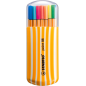 Stabilo Point 88 Zebrui, lot de 20 feutres à pointe fine – 15 couleurs standard et 5 couleurs néon – Largeur de trait : 0,4 mm –