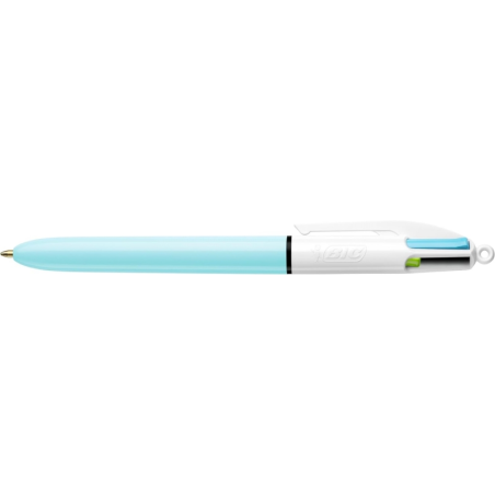 Présentoir Bic 4 Couleurs avec 40 stylos à bille rétractables - Pointe moyenne 1,0 mm - Encre à base d'huile - Couleurs : rose,