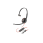 Casque monaural Plantronics/Poly Blackwire C3210 USB-C/USB-A avec microphone - Coussin d'oreille rembourré - Commandes intégrées